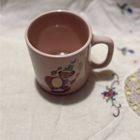 Vintage Whimsical Pink and Blue Bear Mug - Picture 2 of 8